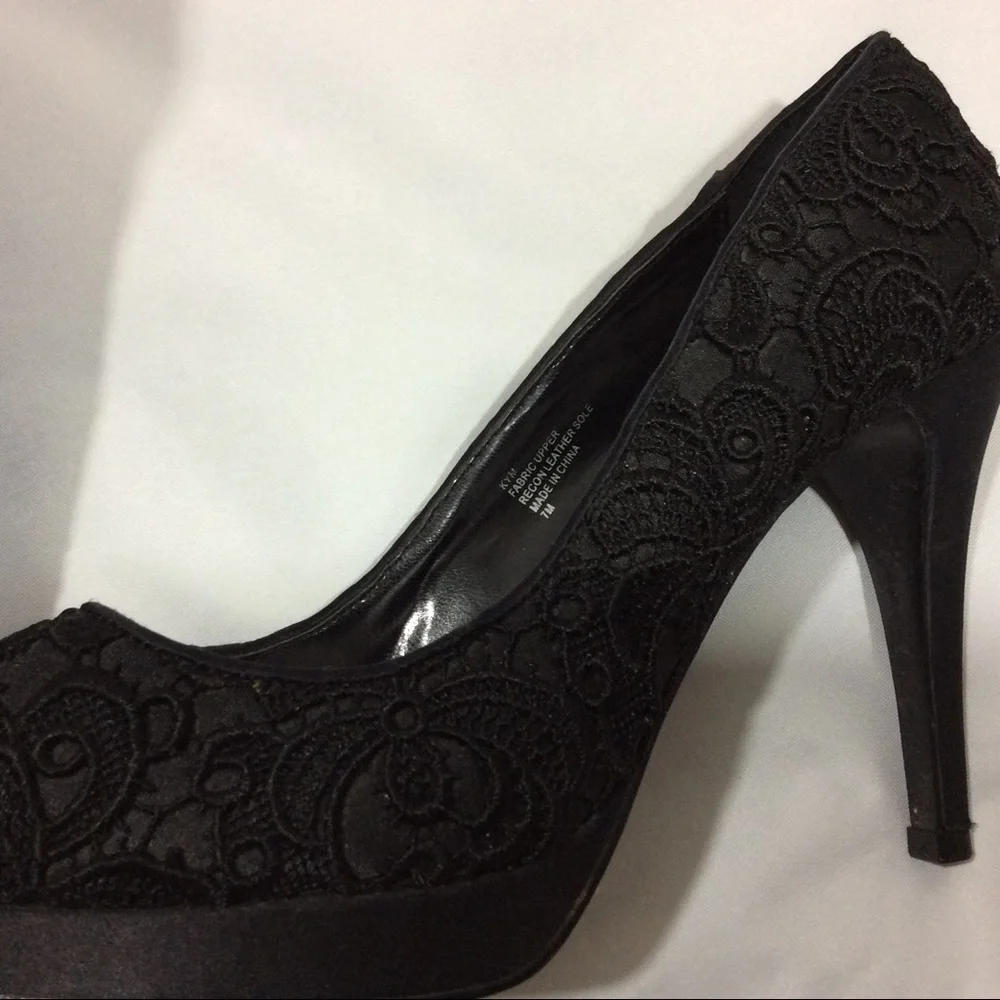 White House Black Market Black High Heel Shoes‎ Evening Cocktail Party Wedding